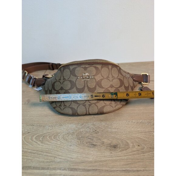 Coach Waist Belt Bag Leather Brown Total Signature Pattern F48740 New NWT Fanny - Picture 10 of 10